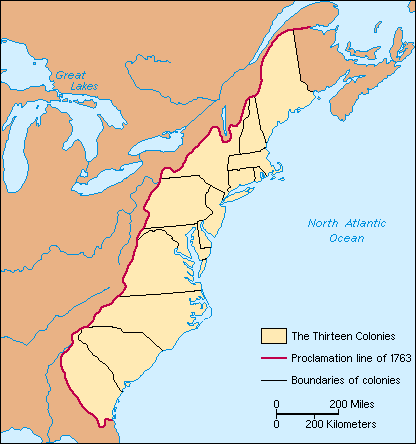 Thirteen Colonies With Appalachian Mountains Map Confronting The Colmap[1] 